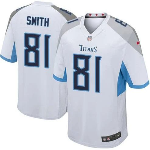 Men Tennessee Titans 81 Jonnu Smith Nike White Game NFL Jersey
